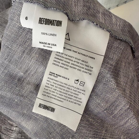 Reformation Blue Linen Puff Sleeve Maxi Dress - Picture 9 of 9